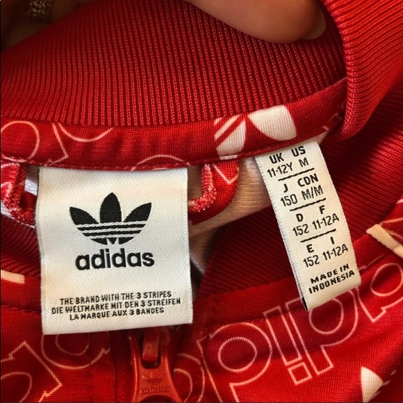 Adidas kids size Medium red zip up - Picture 2 of 3